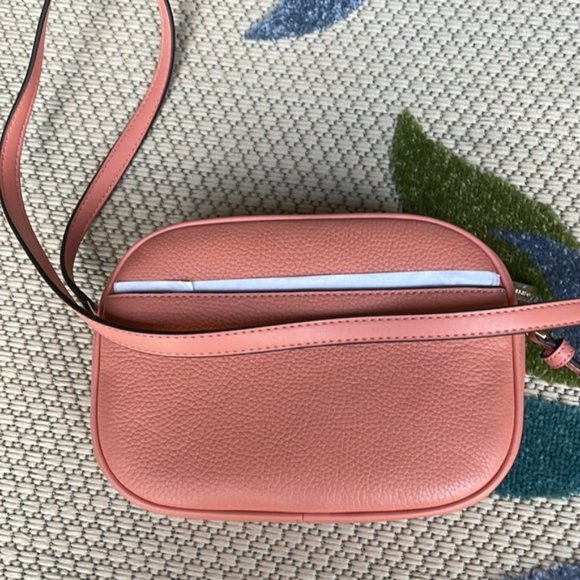 MICHAEL KORS Jet Set Medium Embossed Pebbled Leather Crossbody Bag Sherbert - Picture 16 of 16